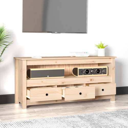 TV ormarić 114 x 35 x 52 cm od masivne borovine - Prirodna 1 Cijena
