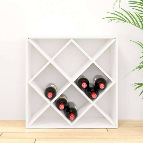 Ormarić za vino bijeli 62 x 25 x 62 cm od masivne borovine - Bijela 62 x 25 x 62 cm 1 s 12 rupa Cijena