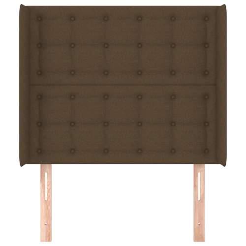 Uzglavlje s ušima tamnosmeđe 93x16x118/128 cm od tkanine - Tamno smeđa 93 x 16 x 118/128 cm 1 Cijena