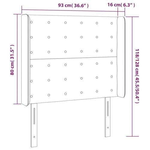 Uzglavlje s ušima tamnosmeđe 93x16x118/128 cm od tkanine - Tamno smeđa 93 x 16 x 118/128 cm 1 Cijena