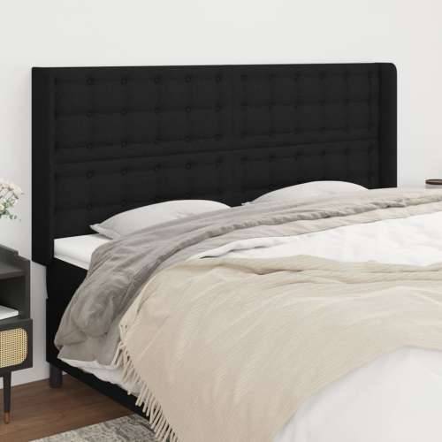 Uzglavlje s ušima crno 183x16x118/128 cm od tkanine - Crna 183 x 16 x 118/128 cm 1 Cijena