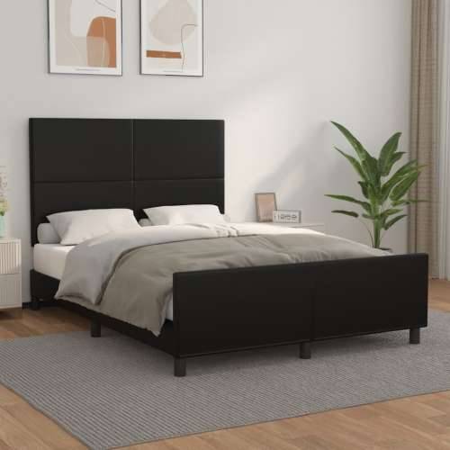 Okvir za krevet s uzglavljem crni 140x190 cm od umjetne kože - Crna 140 x 190 cm Gladak dizajn Cijena