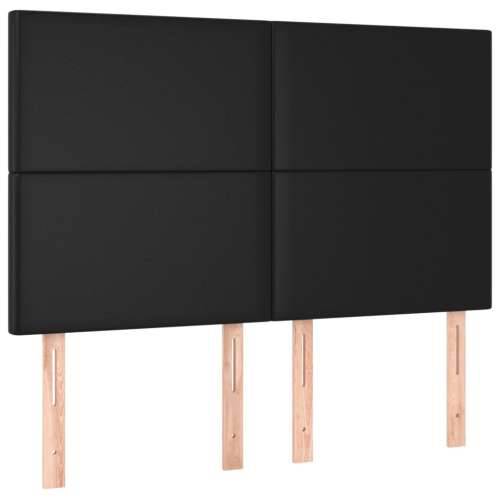 Okvir za krevet s uzglavljem crni 140x190 cm od umjetne kože - Crna 140 x 190 cm Gladak dizajn Cijena