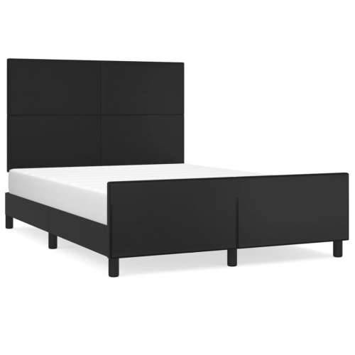 Okvir za krevet s uzglavljem crni 140x200 cm od umjetne kože - Crna 140 x 200 cm Gladak dizajn Cijena
