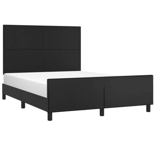 Okvir za krevet s uzglavljem crni 140x200 cm od umjetne kože - Crna 140 x 200 cm Gladak dizajn Cijena