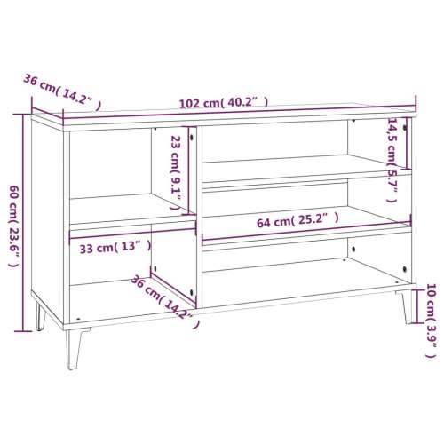 Ormarić za cipele crni 102 x 36 x 60 cm od konstruiranog drva - Crna 1 Cijena