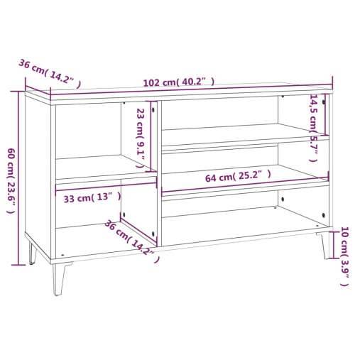 Ormarić za cipele boja hrasta 102x36x60 cm konstruirano drvo - Sivi hrast sonoma 1 Cijena
