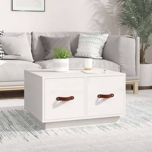 Stolić za kavu bijeli 60 x 53 x 35 cm od masivne borovine - Bijela 1 Cijena
