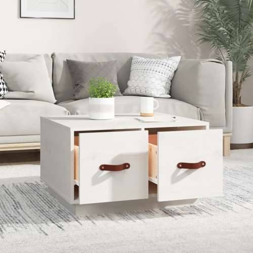 Stolić za kavu bijeli 60 x 53 x 35 cm od masivne borovine - Bijela 1 Cijena