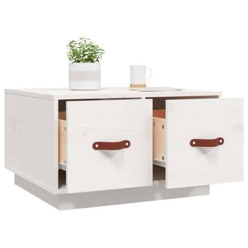 Stolić za kavu bijeli 60 x 53 x 35 cm od masivne borovine - Bijela 1 Cijena