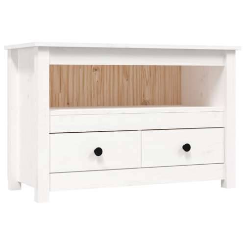 TV ormarić bijeli 79 x 35 x 52 cm od masivne borovine - Bijela 1 Cijena