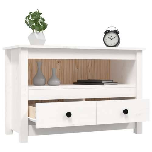 TV ormarić bijeli 79 x 35 x 52 cm od masivne borovine - Bijela 1 Cijena