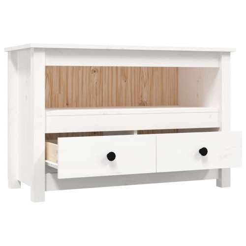 TV ormarić bijeli 79 x 35 x 52 cm od masivne borovine - Bijela 1 Cijena