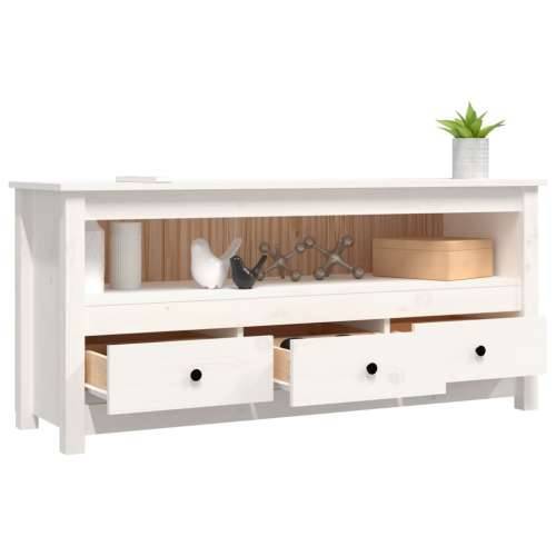 TV ormarić bijeli 114 x 35 x 52 cm od masivne borovine - Bijela 1 Cijena