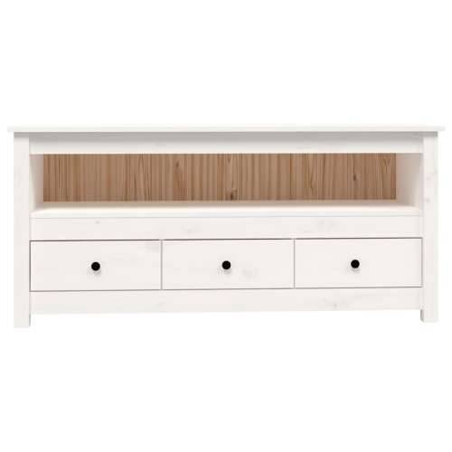 TV ormarić bijeli 114 x 35 x 52 cm od masivne borovine - Bijela 1 Cijena