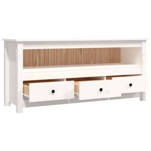 TV ormarić bijeli 114 x 35 x 52 cm od masivne borovine - Bijela 1 Cijena