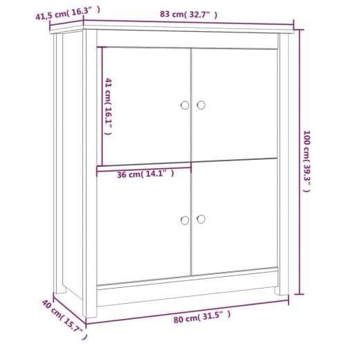 Komoda bijela 83 x 41,5 x 100 cm od masivne borovine - Bijela 1 Cijena