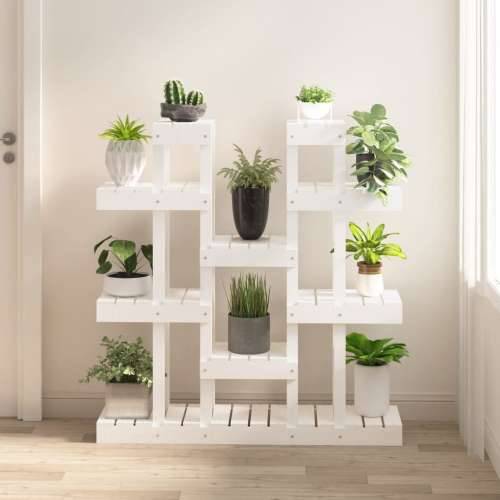 Stalak za biljke bijeli 104,5 x 25 x 109,5 cm masivna borovina - Bijela 104.5 x 25 x 109.5 cm 1 Cijena