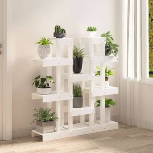 Stalak za biljke bijeli 104,5 x 25 x 109,5 cm masivna borovina - Bijela 104.5 x 25 x 109.5 cm 1 Cijena