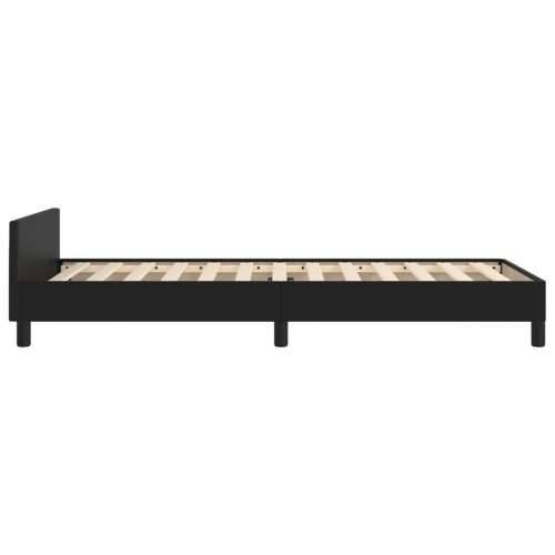 Okvir za krevet s uzglavljem crni 80 x 200 cm od umjetne kože - Crna 80 x 200 cm Gladak dizajn Cijena