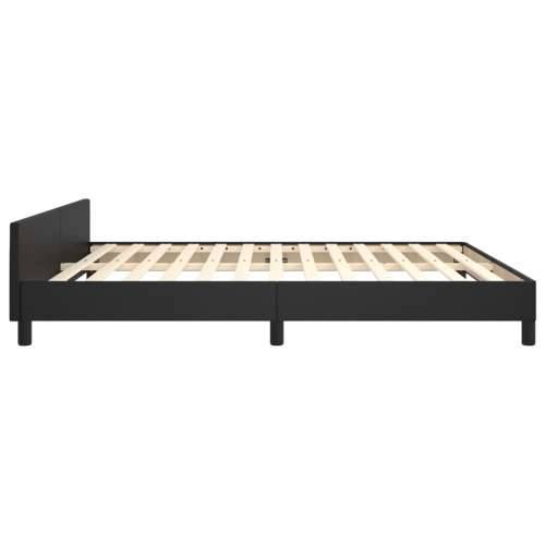 Okvir za krevet s uzglavljem crni 160x200 cm od umjetne kože - Crna 160 x 200 cm Gladak dizajn Cijena