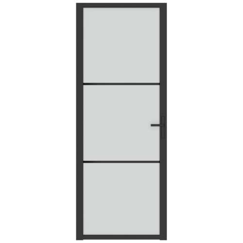 Unutarnja vrata 76 x 201,5 cm crna od mat stakla i aluminija Cijena