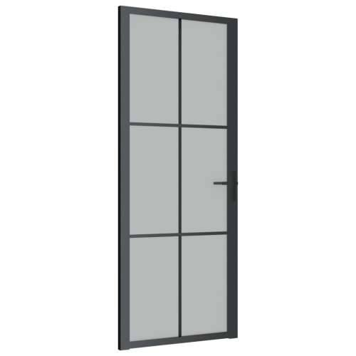 Unutarnja vrata 83 x 201,5 cm crna od mat stakla i aluminija Cijena