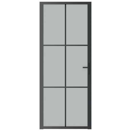 Unutarnja vrata 83 x 201,5 cm crna od mat stakla i aluminija Cijena