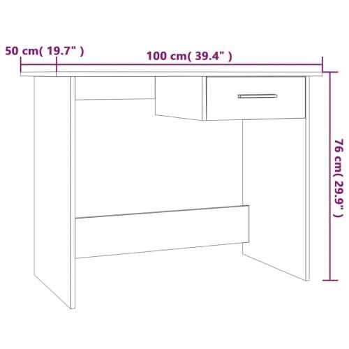 Radni stol boja hrasta sonome 100x50x76 cm konstruirano drvo - Sivi hrast sonoma Cijena