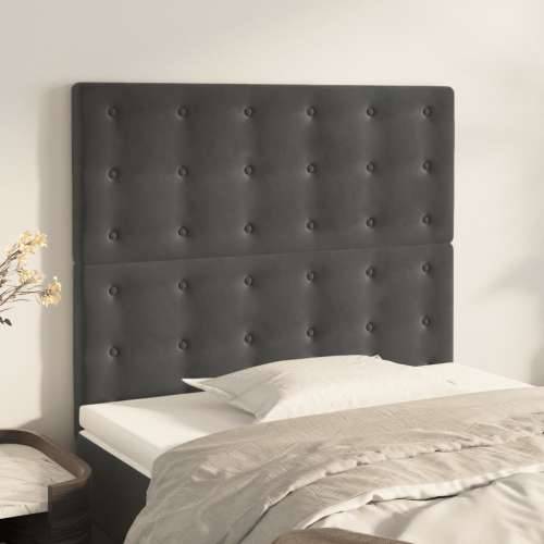 Uzglavlja 2 kom tamnosiva 90x5x78/88 cm baršunasta - Tamno siva 90 cm 1 Visoko Cijena