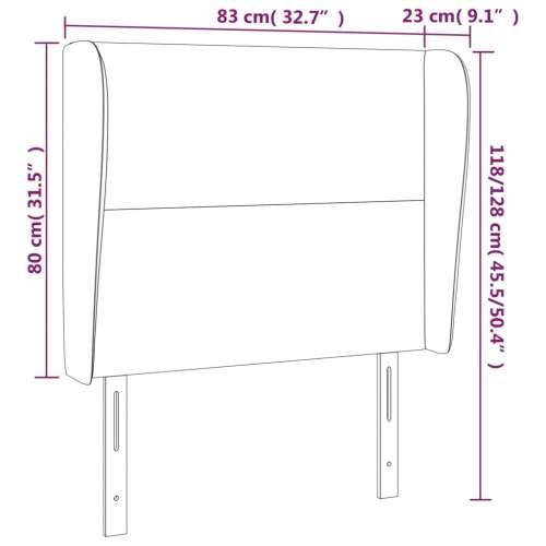 Uzglavlje s ušima sivo 83 x 23 x 118/128 cm od umjetne kože - Siva 83 x 23 x 118/128 cm 1 Cijena