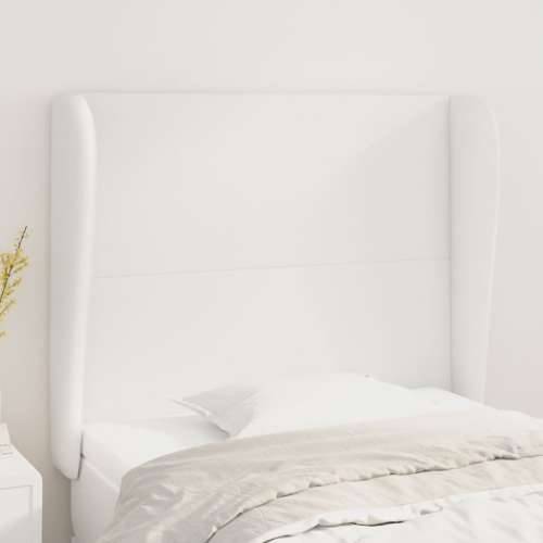 Uzglavlje s ušima bijelo 93x23x118/128 cm od umjetne kože - Bijela 93 x 23 x 118/128 cm 1 Cijena