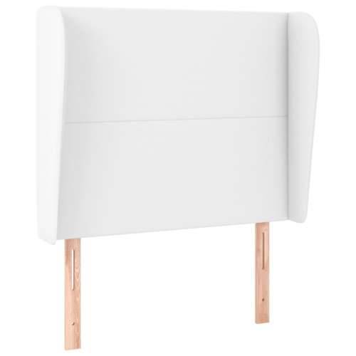 Uzglavlje s ušima bijelo 93x23x118/128 cm od umjetne kože - Bijela 93 x 23 x 118/128 cm 1 Cijena