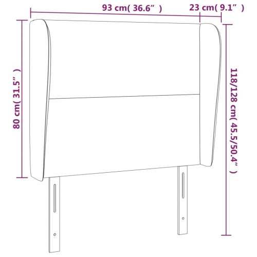Uzglavlje s ušima bijelo 93x23x118/128 cm od umjetne kože - Bijela 93 x 23 x 118/128 cm 1 Cijena
