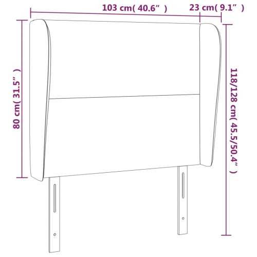 Uzglavlje s ušima bijelo 103x23x118/128 cm od umjetne kože - Bijela 103 x 23 x 118/128 cm 1 Cijena