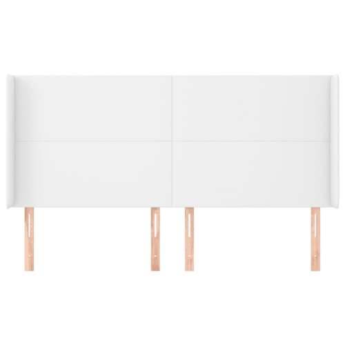 Uzglavlje s ušima bijelo 163x23x118/128 cm od umjetne kože - Bijela 163 x 23 x 118/128 cm 1 Cijena