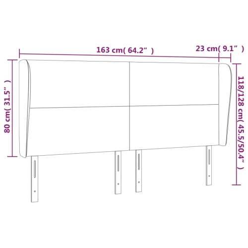 Uzglavlje s ušima bijelo 163x23x118/128 cm od umjetne kože - Bijela 163 x 23 x 118/128 cm 1 Cijena