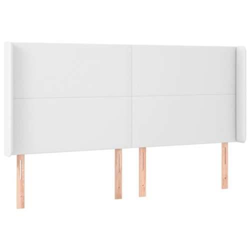 Uzglavlje s ušima bijelo 183x23x118/128 cm od umjetne kože - Bijela 183 x 23 x 118/128 cm 1 Cijena