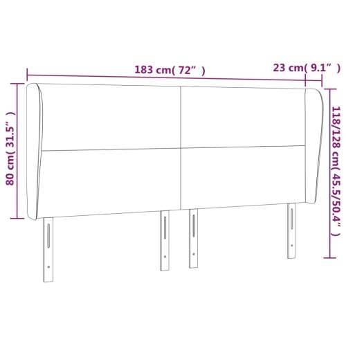 Uzglavlje s ušima sivo 183x23x118/128 cm od umjetne kože - Siva 183 x 23 x 118/128 cm 1 Cijena
