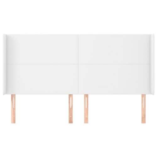 Uzglavlje s ušima bijelo 203x23x118/128 cm od umjetne kože - Bijela 203 x 23 x 118/128 cm 1 Cijena