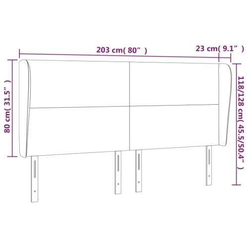 Uzglavlje s ušima bijelo 203x23x118/128 cm od umjetne kože - Bijela 203 x 23 x 118/128 cm 1 Cijena