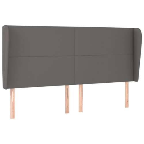 Uzglavlje s ušima sivo 203x23x118/128 cm od umjetne kože - Siva 203 x 23 x 118/128 cm 1 Cijena