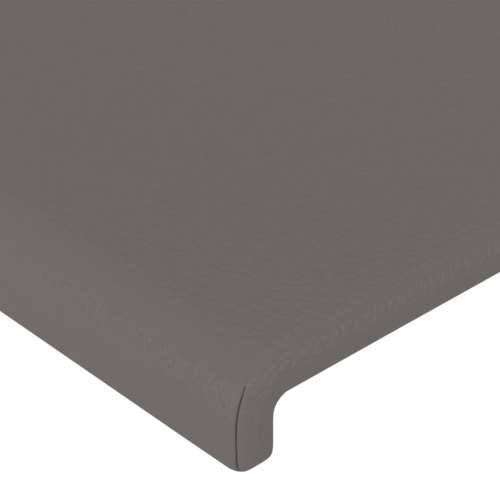 Uzglavlje s ušima sivo 203x23x118/128 cm od umjetne kože - Siva 203 x 23 x 118/128 cm 1 Cijena