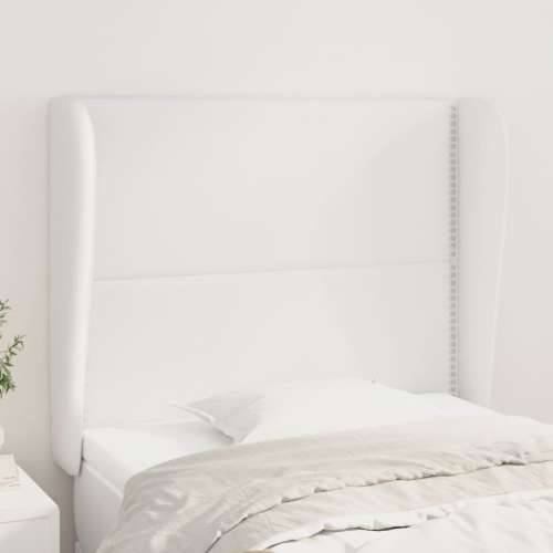 Uzglavlje s ušima bijelo 83 x 23 x 118/128 cm od umjetne kože - Bijela 83 x 23 x 118/128 cm 1 Cijena