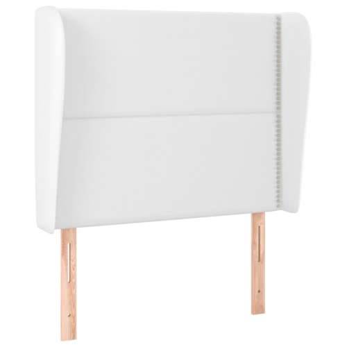 Uzglavlje s ušima bijelo 93x23x118/128 cm od umjetne kože - Bijela 93 x 23 x 118/128 cm 1 Cijena