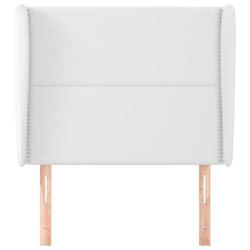 Uzglavlje s ušima bijelo 93x23x118/128 cm od umjetne kože - Bijela 93 x 23 x 118/128 cm 1 Cijena