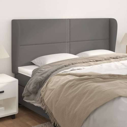 Uzglavlje s ušima sivo 183x23x118/128 cm od umjetne kože - Siva 183 x 23 x 118/128 cm 1 Cijena