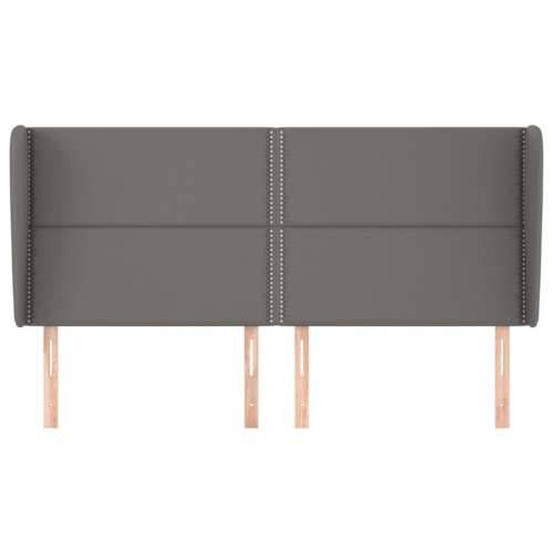 Uzglavlje s ušima sivo 183x23x118/128 cm od umjetne kože - Siva 183 x 23 x 118/128 cm 1 Cijena