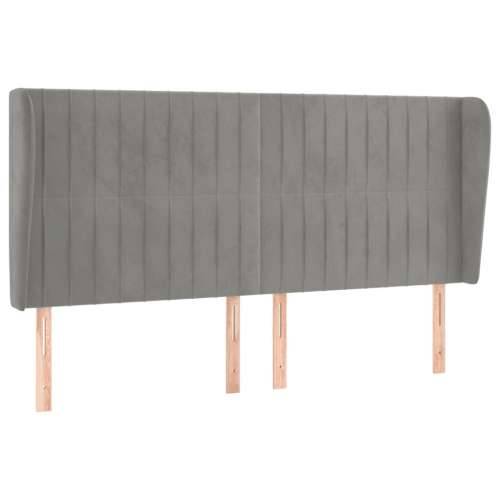 Uzglavlje s ušima svjetlosivo 183x23x118/128 cm baršunasto - Svjetlosiva 183 x 23 x 118/128 cm 1 Cijena