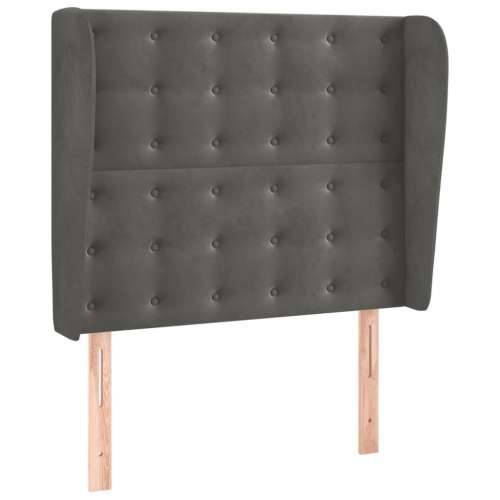 Uzglavlje s ušima tamnosivo 93x23x118/128 cm baršunasto - Tamno siva 93 x 23 x 118/128 cm 1 Cijena